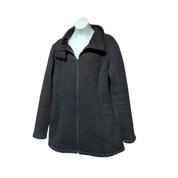 North Face Ladies Black Zip up Jacket SIZE Large Hidden pockets Fitted - Picture 5 of 6